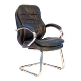 Nautilus Designs Santiago High Back Italian Leather Faced Executive Visitor Chair With Integrated Headrest and Fixed Arms Brown - DPA618AV/BW DD